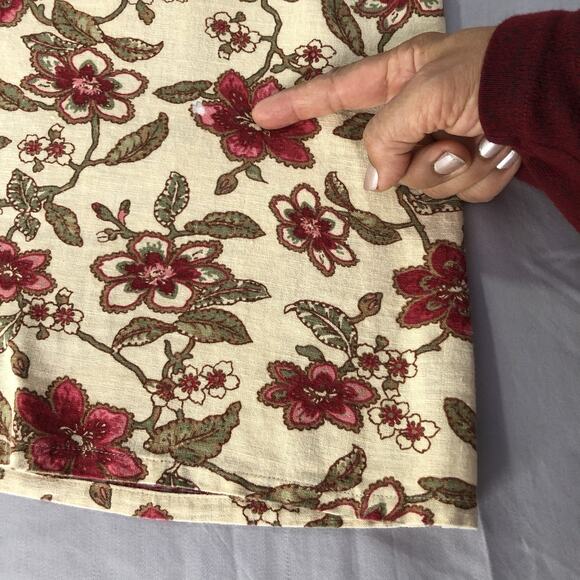 VTG White Stag Dress Womens Large Red Pink Floral Linen Rayon Sleeveless Boho - Picture 7 of 10